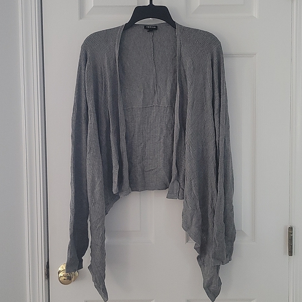 Gray Cropped Cardigan